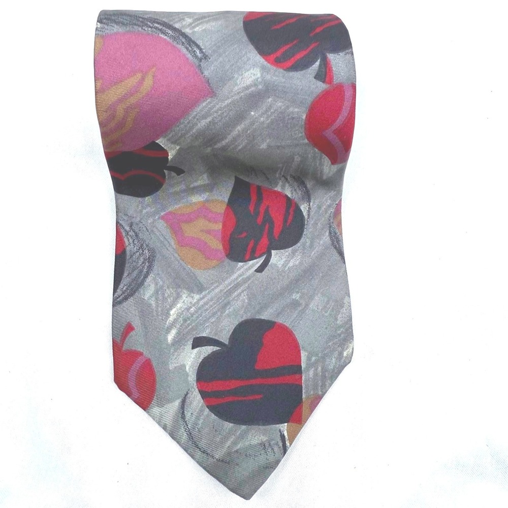 BOSTON TRADERS - ABSTRACT PATTERNED - VINTAGE MADE IN USA - 100% SILK NECK TIE!‎